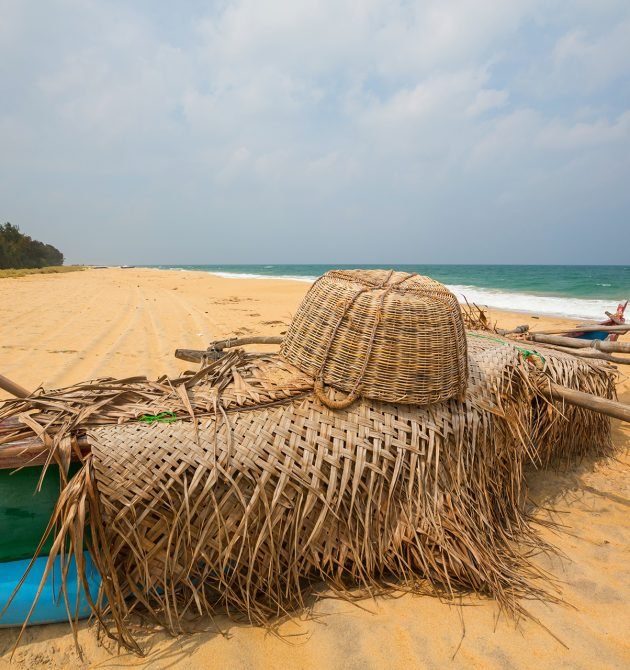 Fishing boat on the beach in Sri Lanka